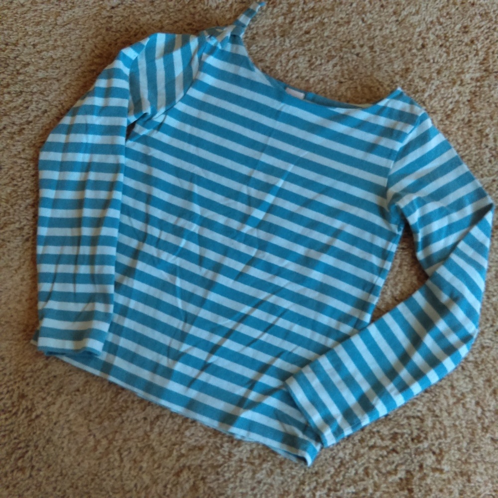 Garnet Hill Striped Blue Girls Shirt
